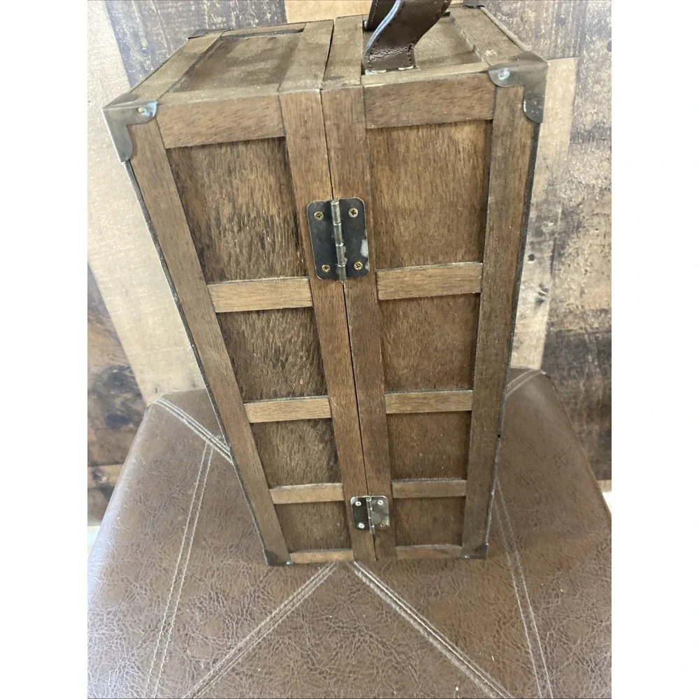 Vintage Porcelain Doll with Wooden Traveling Trunk With 3 Outfits